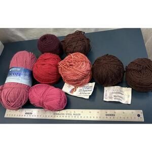 Lot 8 Balls Yarn 2 Cascade Effects Venezia High Quality Shades Red Pink Burgandy